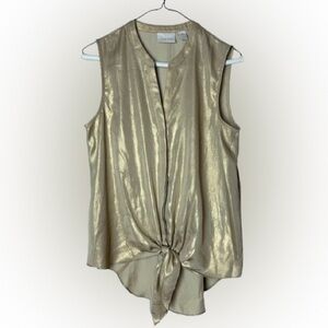 Chico’s size 0, Gold Sleeveless Top, buttons with tie detail